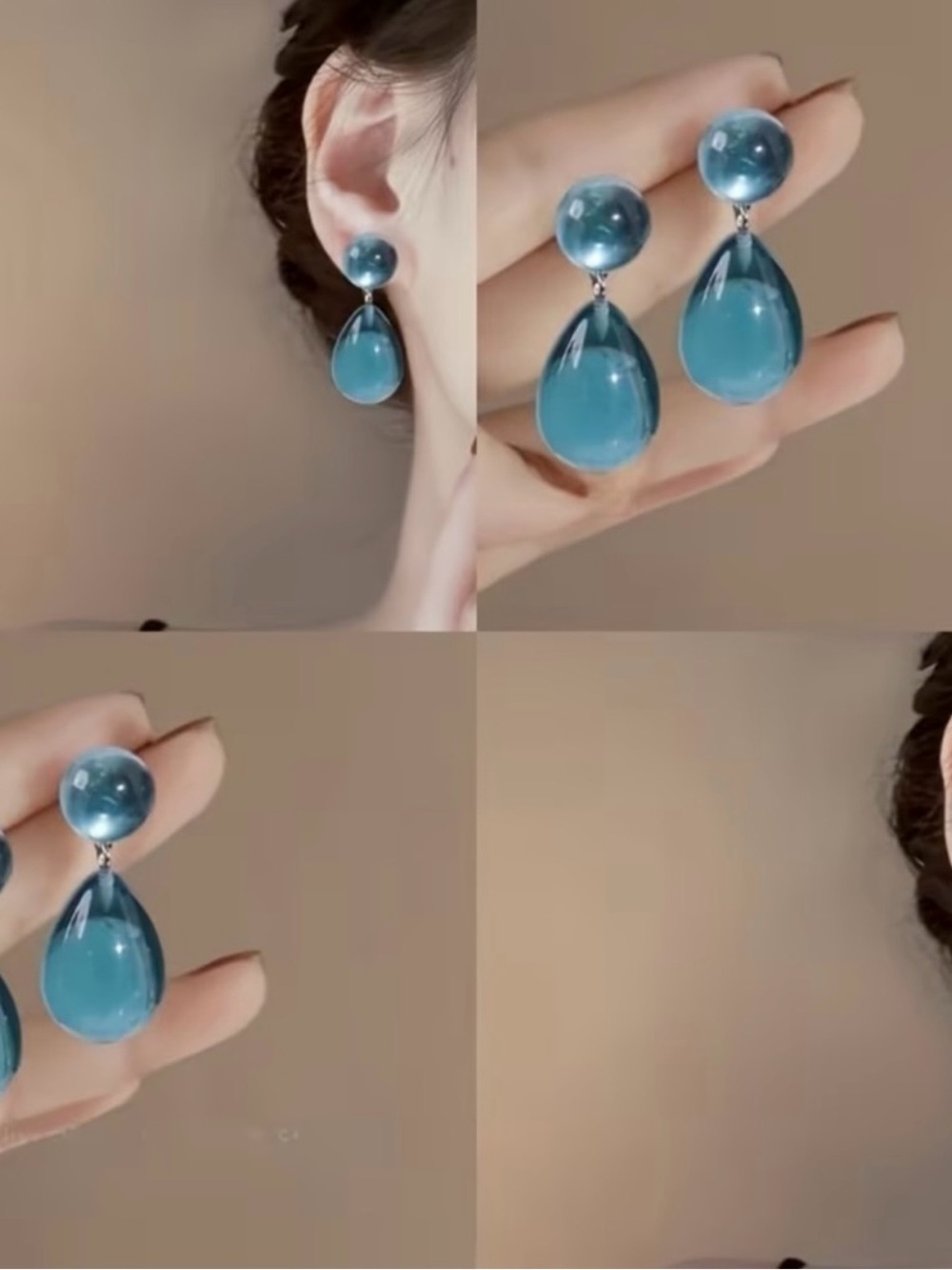 NEW! Elegant Teardrop Blue Dangle Earrings. Trendy Blue Earrings 💧 A3-128